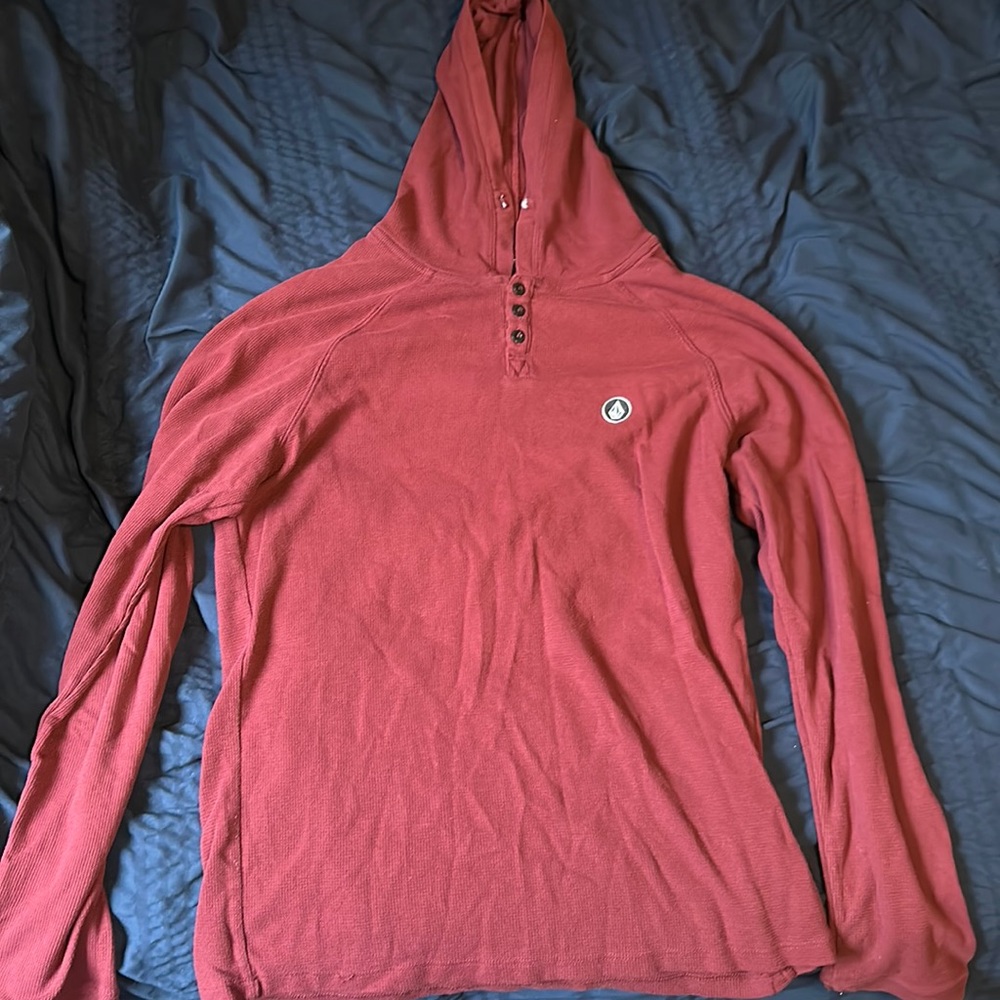 Mens Red Lightweight Hoodie